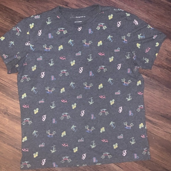 Aeropostale men’s beach print crew neck tshirt size xl EUC - Picture 2 of 3